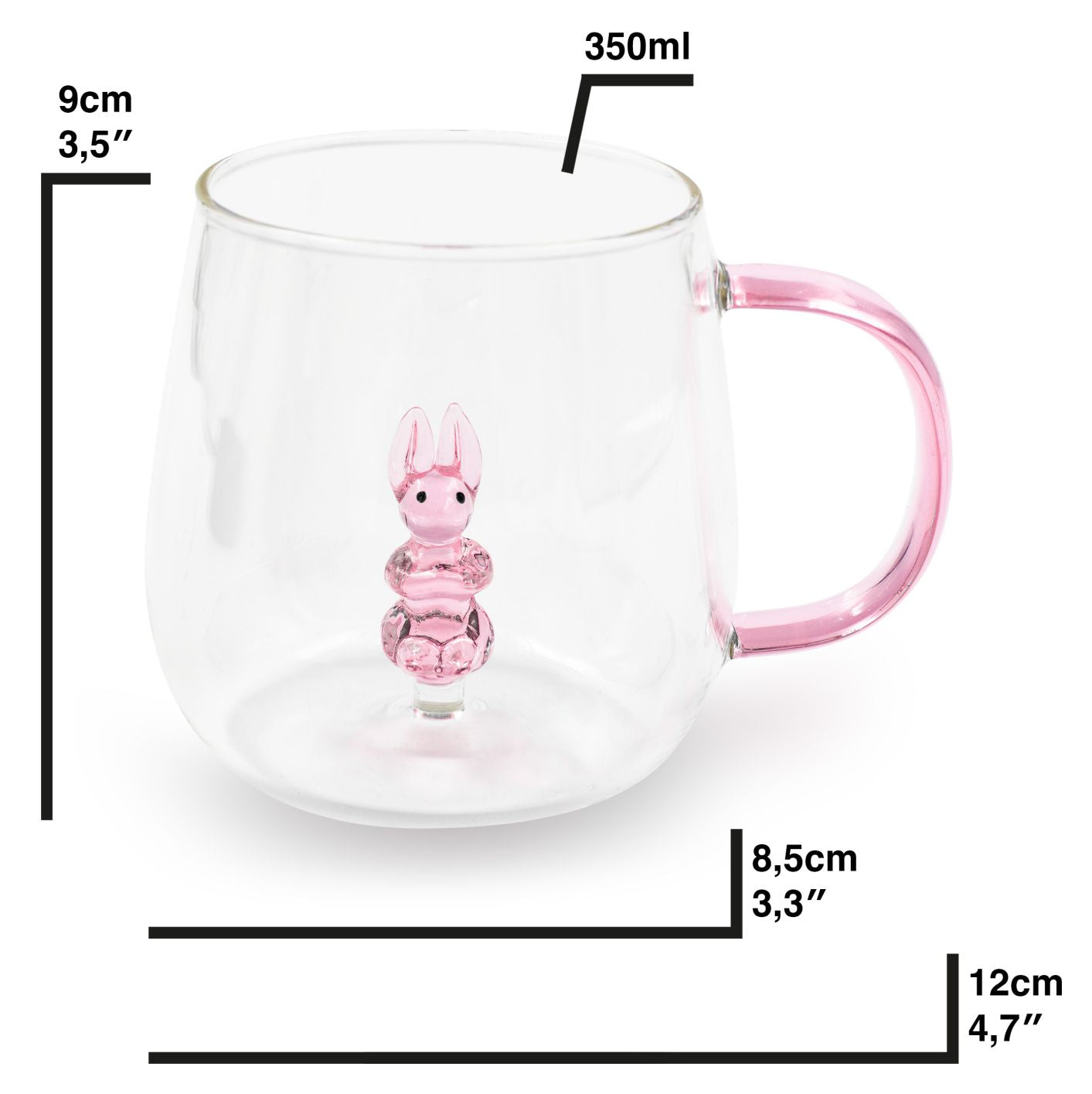2er Set Glastassen: Hase und Flamingo