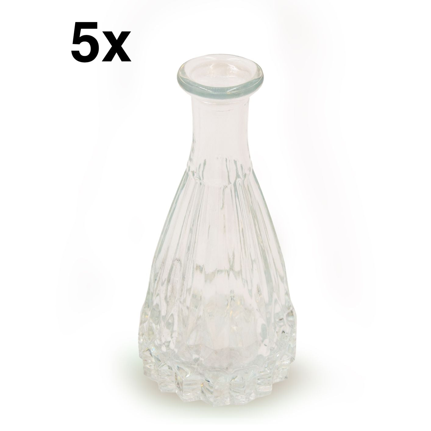 5-er Set, Glas Vasen, Weiß