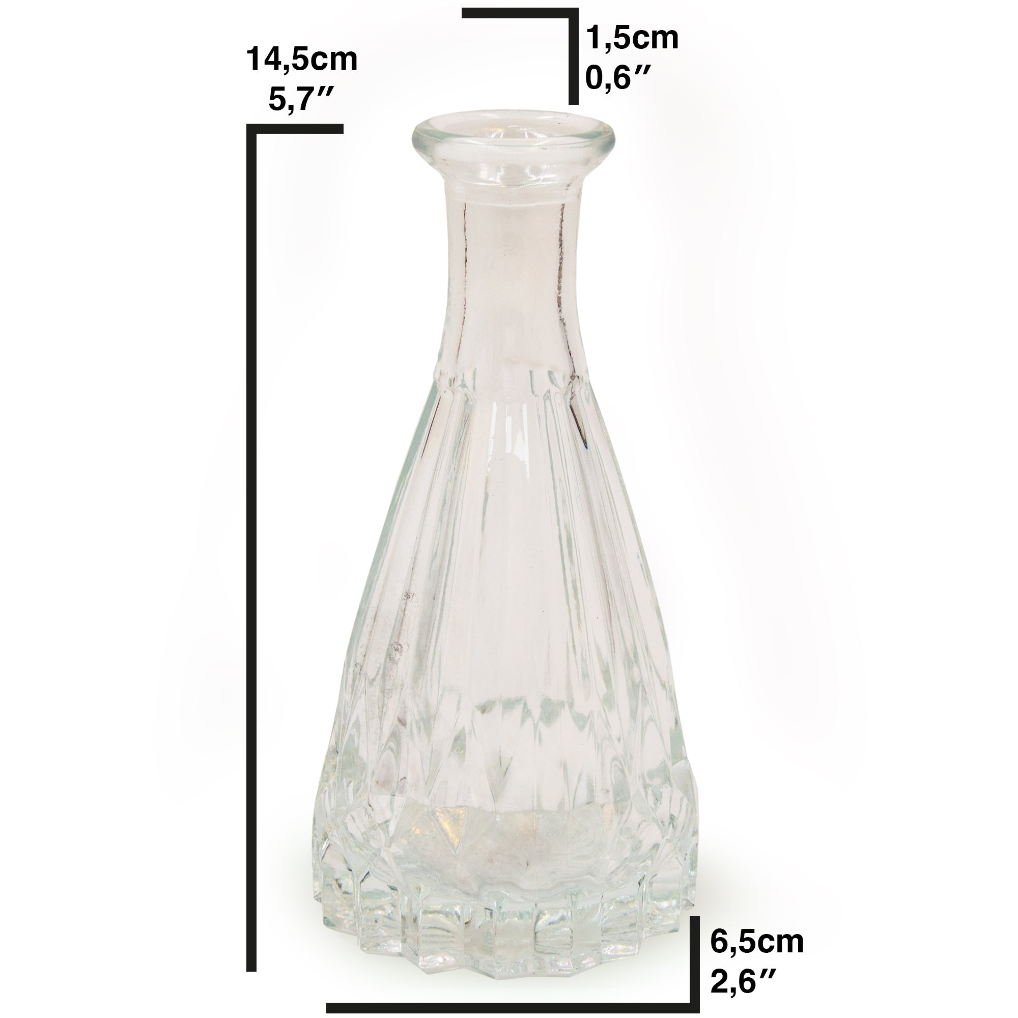 5-er Set, Glas Vasen, Weiß