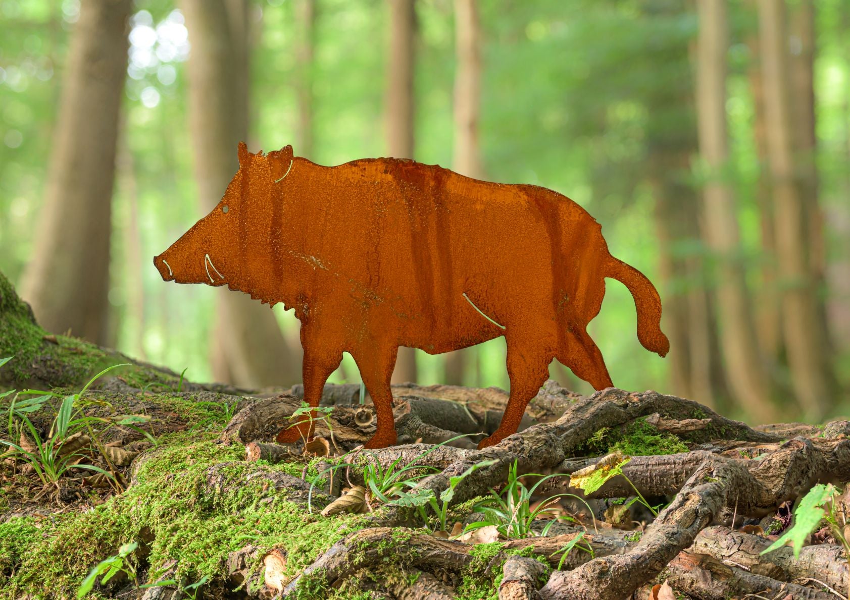Metall Deko Wildschwein in Rostoptik