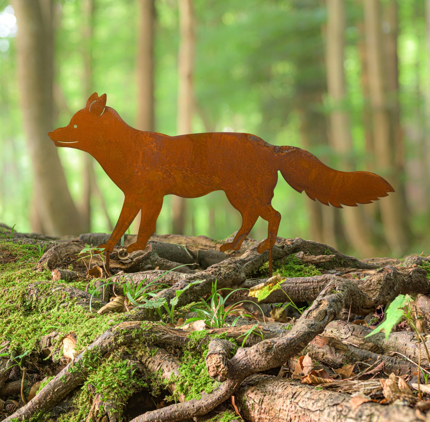 Waldtiere als Rost Deko für Garten - Naturrost als Außen Dekoration Fuchsfigur