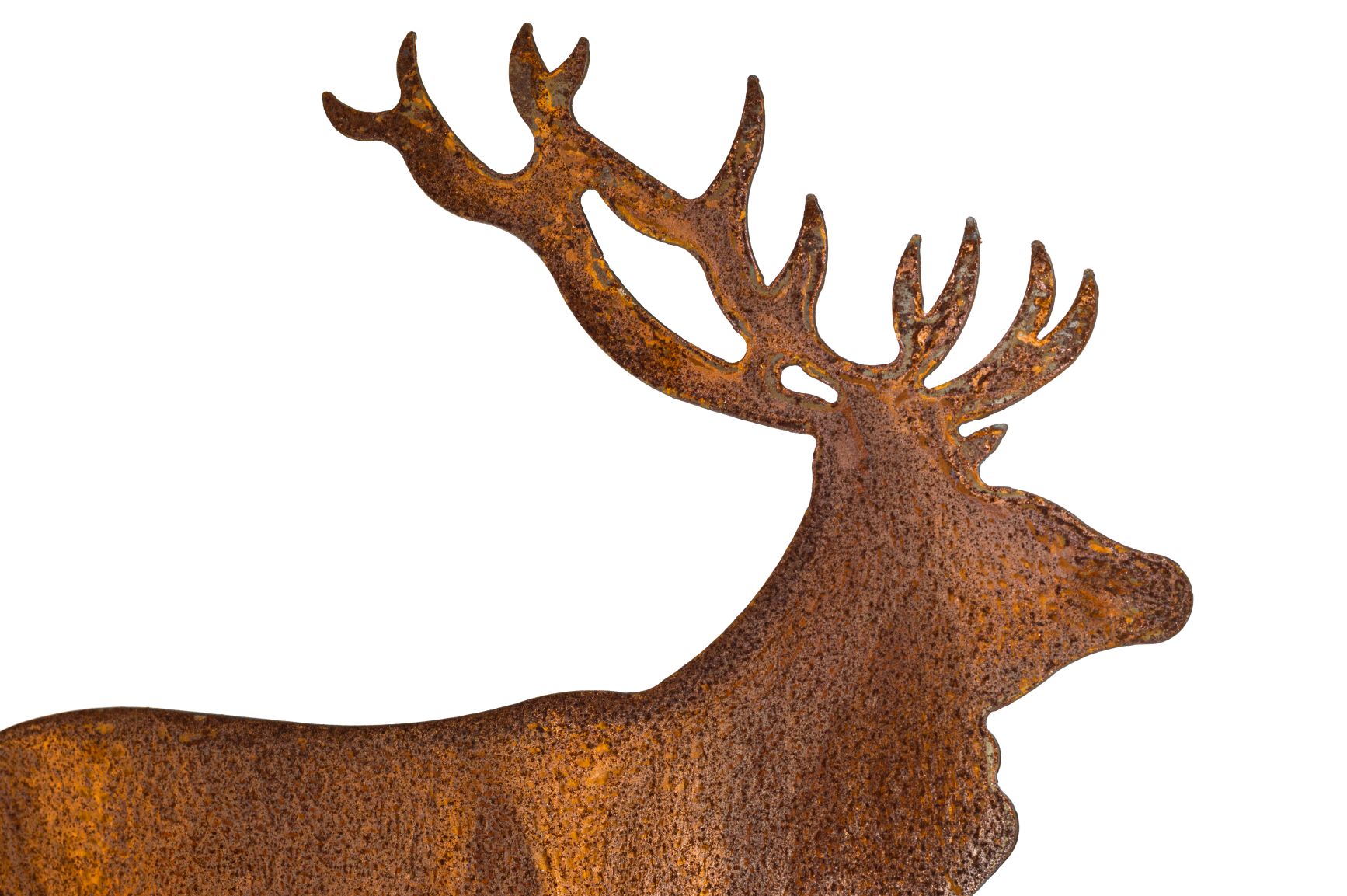 Metall Edelrost Gartenstecker Hirsch Figur für den Balkon oder die Haustüre