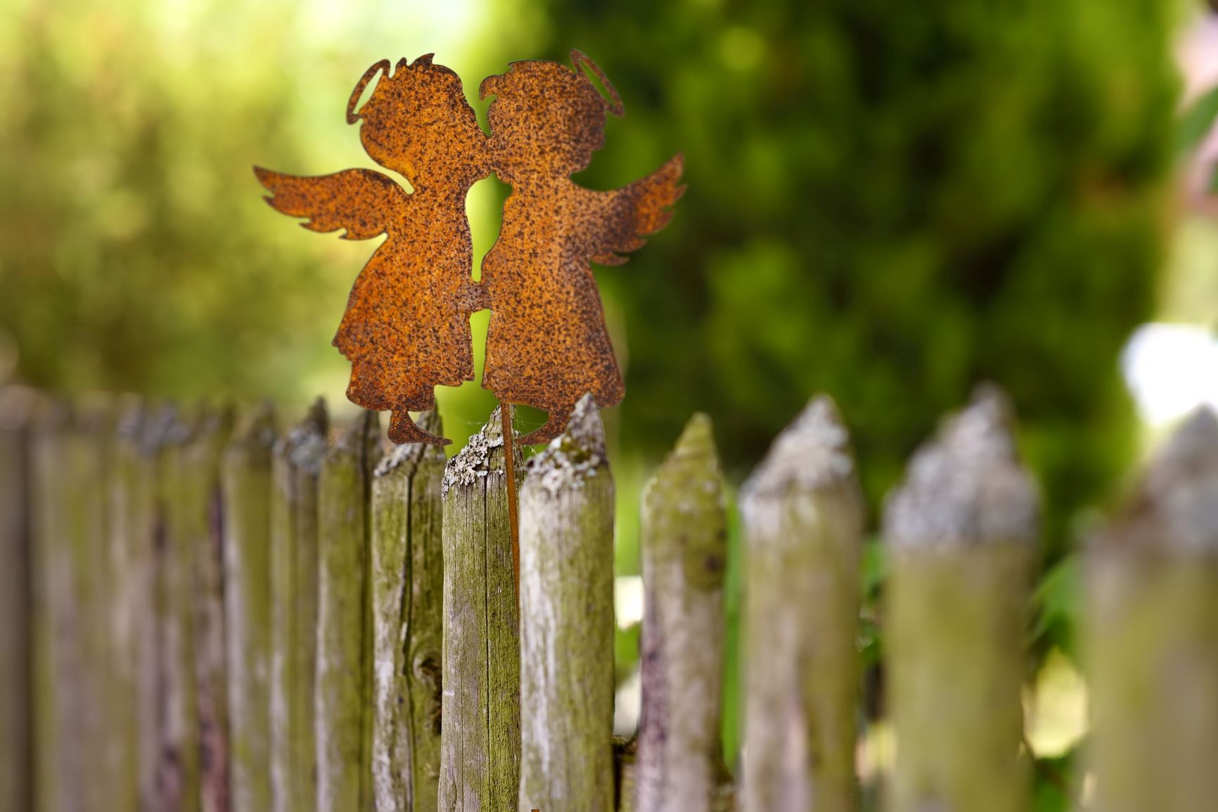 Engel Rost Deko Figuren für den Garten, den Balkon oder die Haustüre