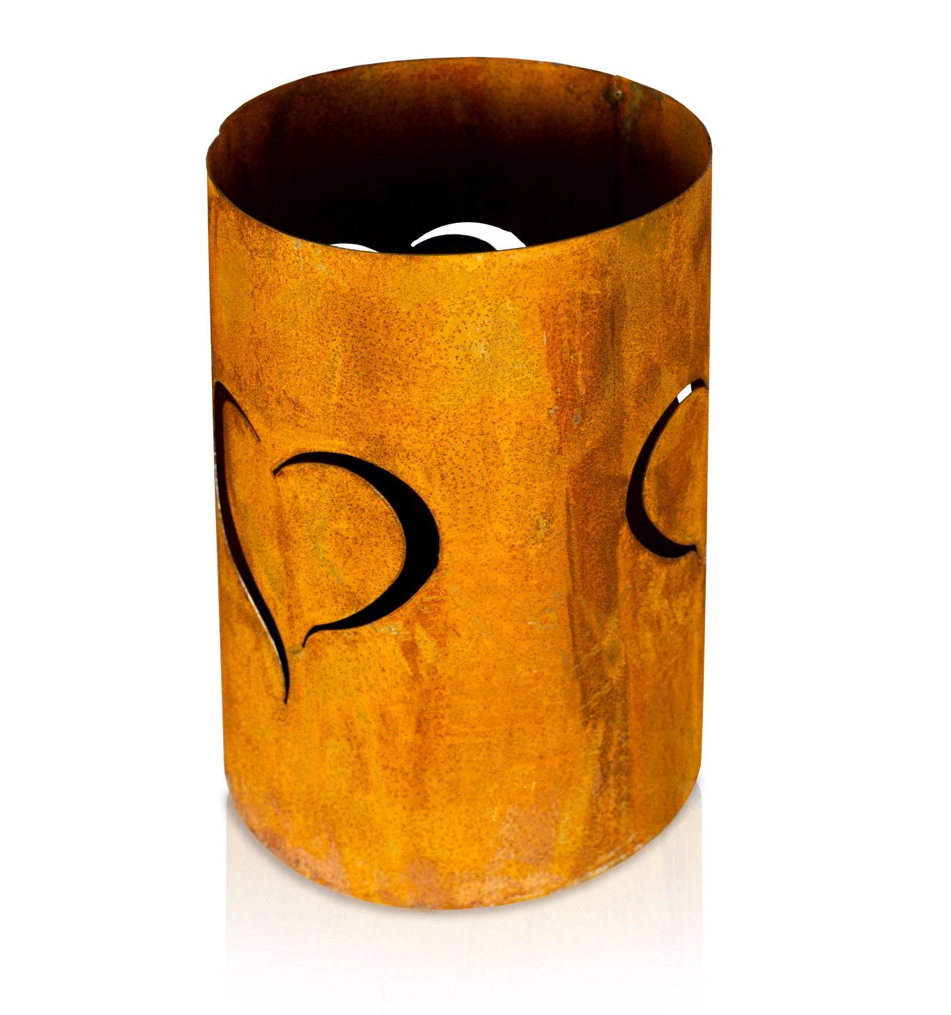 Romantische Kerzen Deko aus Rost - Herz Deko - Outdoor Deko - Garten Deko