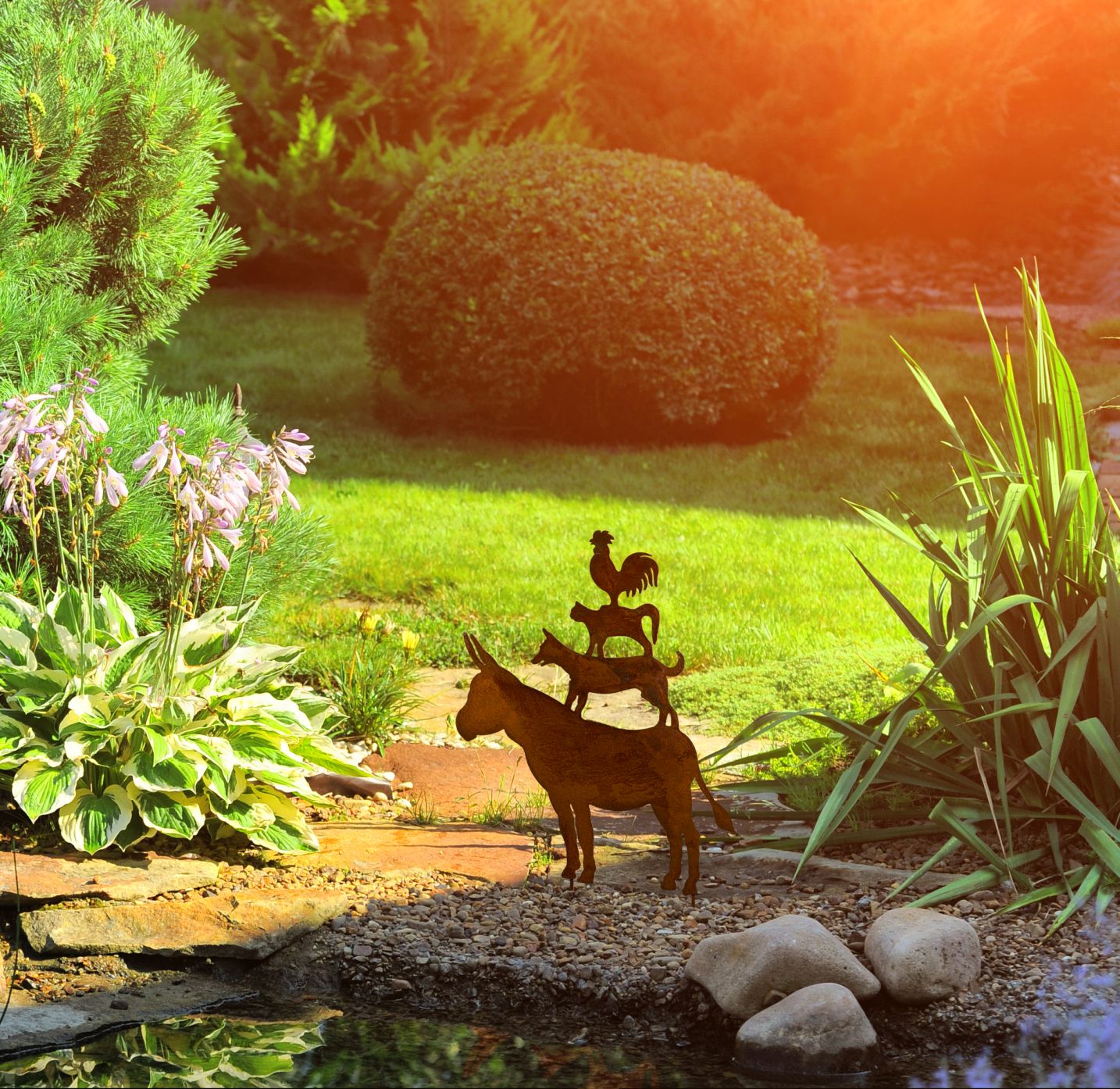 Bremer Stadtmusikanten Gartenstecker - Märchen Klassiker Deko Garten Deko Haustü