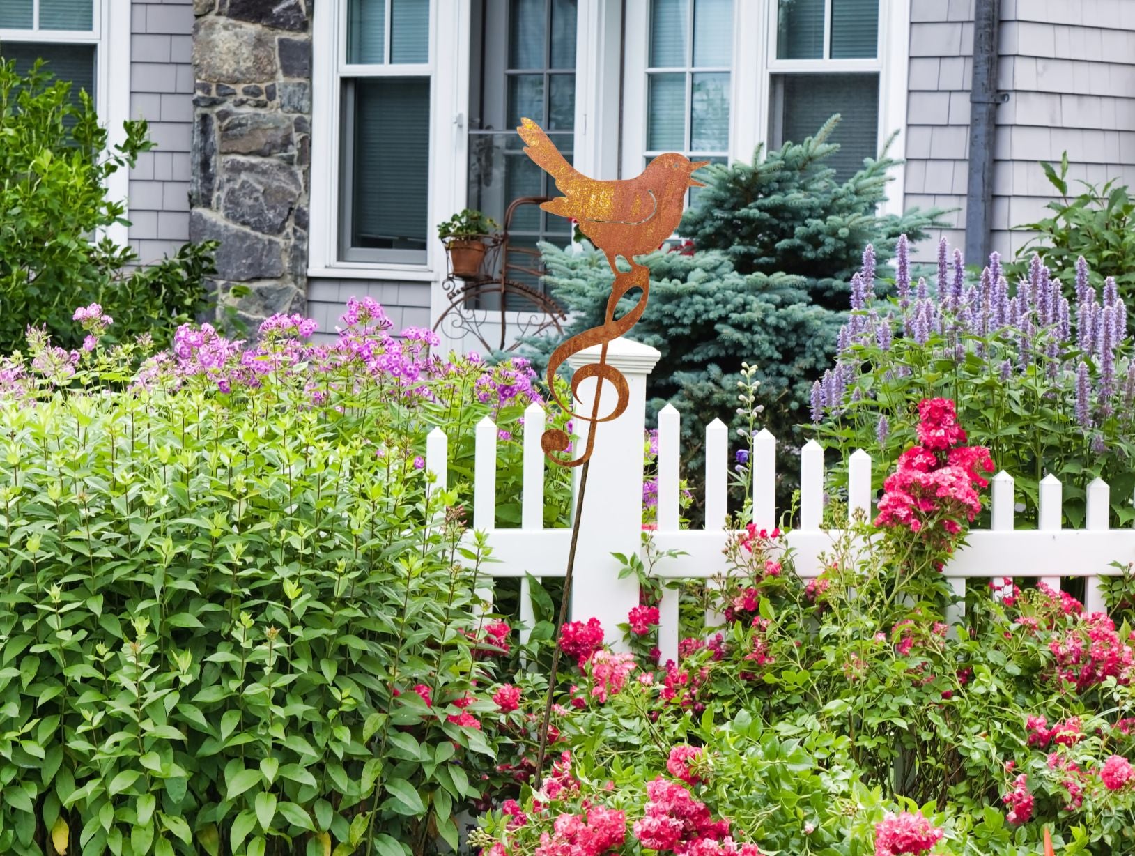Notenschlüssel Deko Vogel Dekofigur - Sommer Deko Garten Metall Deko Figuren