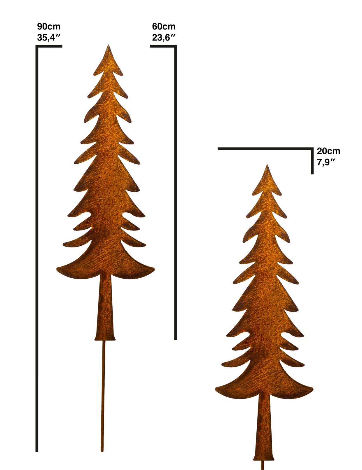 Fichte Baum Skulptur Tanne Garten Deko Terrassen Deko Balkon Deko - Edelrost