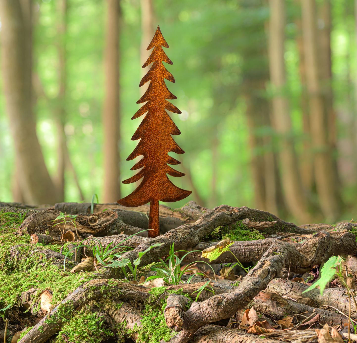 Fichte Baum Skulptur Tanne Garten Deko Terrassen Deko Balkon Deko - Edelrost